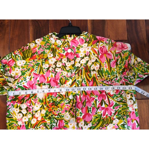 Women's Vintage Night Gown Robe House Duster Handmade Floral Button Up - Picture 8 of 12